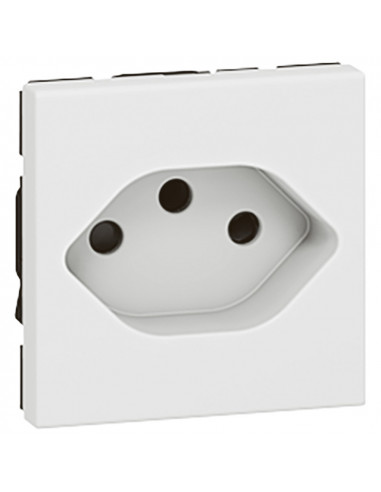 Prise de courant 2P+T type 13 standard suisse Mosaic 2 modules blanc LEGRAND 077506