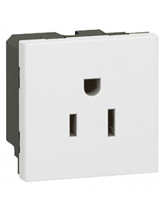 Prise de courant 2P+T 15A standard US Mosaic 2 modules blanc LEGRAND 077504