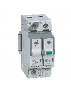 PARAFOUDRE T2 20KA 1P+N NG LEGRAND 412224 2