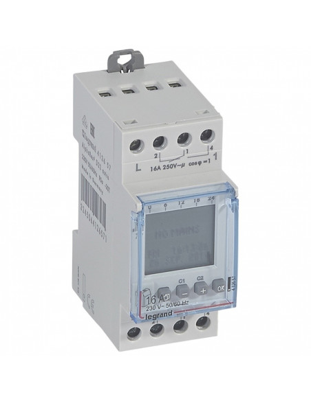 Interrupteur horaire digital program illumination ext 2 sorties 16A 250V LEGRAND 412657