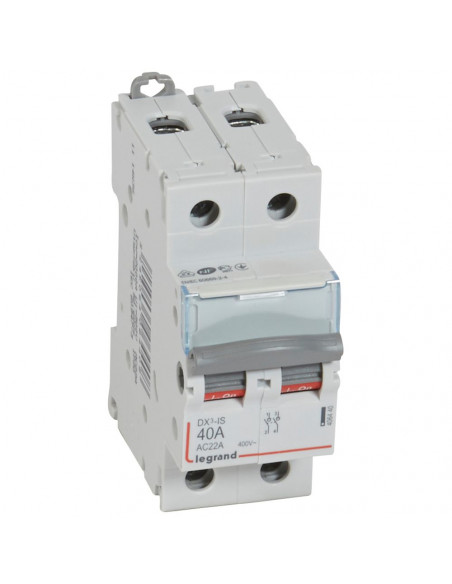 Interrupteur-sectionneur DX³-IS 2 Pôles 400V 40A 2 modules LEGRAND 406440