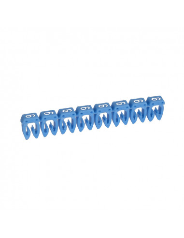 1200 Repères CAB 3 pour filerie 1,5mm² à 2,5mm² avec chiffre 6 bleu LEGRAND 038226