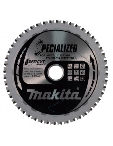 Lame de scie circulaire T.C.T Efficut 150 x 20 mm 48 dents MAKITA B-69331