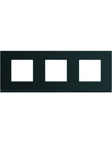 Plaque gallery plastique peint 3 postes horizontale 71mm night HAGER WXP0213