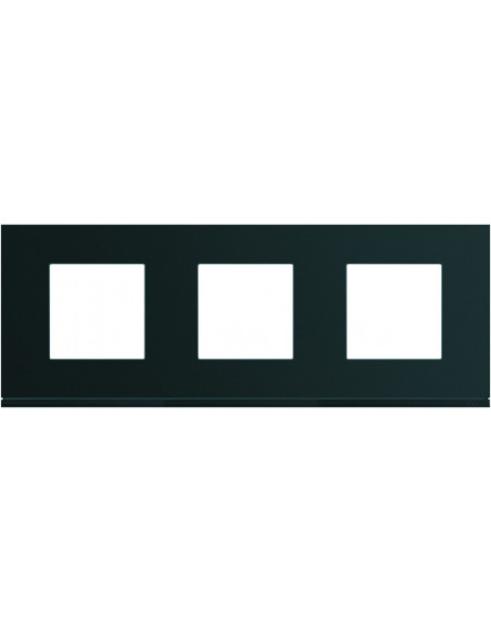 Plaque gallery plastique peint 3 postes horizontale 71mm night HAGER WXP0213