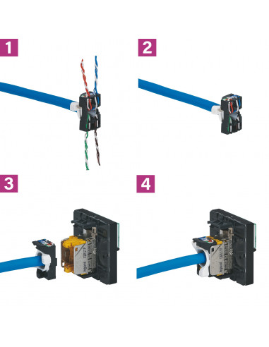 Prise RJ45 catégorie 6A STP inclinée à 45° avec blindage métal Mosaic 2 modules blanc LEGRAND 076508