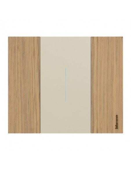 Plaque de finition Living Now Collection Les Sables matière bois 2 modules finition Chêne  BTICINO BTKA4802LM