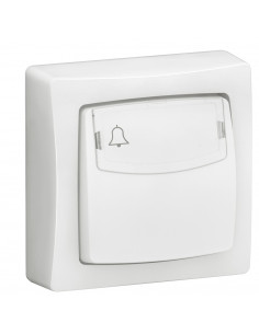 Poussoir porte-étiquette 6A Appareillage Saillie complet avec bornes automatiques blanc LEGRAND 086009L