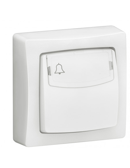 Poussoir porte-étiquette 6A Appareillage Saillie complet avec bornes automatiques blanc LEGRAND 086009L