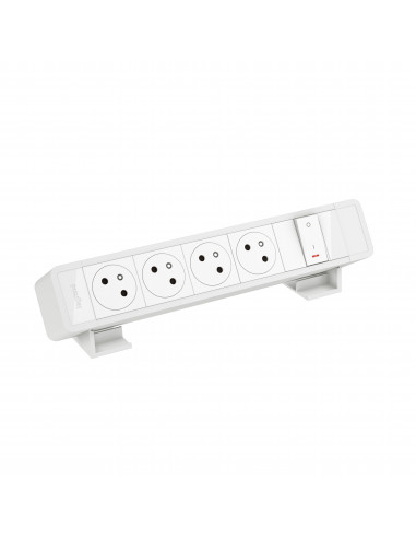Bloc Bureau 4x2P+T F/B avec inter à raccorder Blanc LEGRAND 655124WH