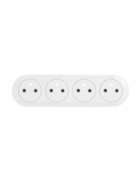 Enjoliveur prise précâblée 4x2P+T compacte Surface Céliane Blanc LEGRAND CB0114