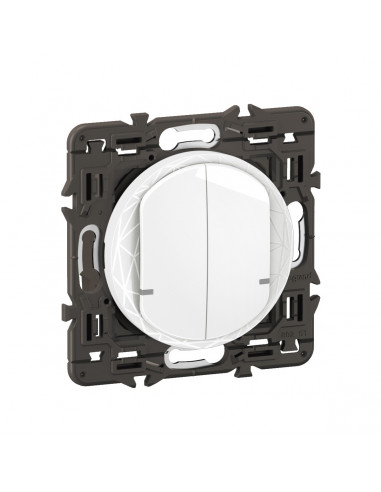 Interrupteur filaire double Céliane with Netatmo avec Neutre Blanc LEGRAND CB0416
