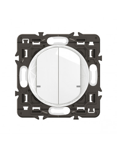 Interrupteur filaire double Céliane with Netatmo avec Neutre Blanc LEGRAND CB0416