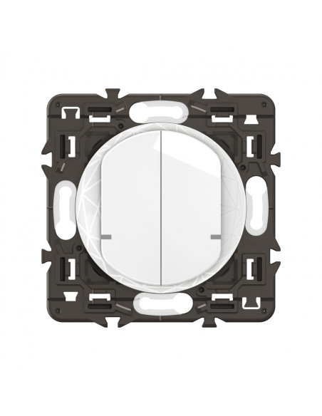 Interrupteur filaire double Céliane with Netatmo avec Neutre Blanc LEGRAND CB0416