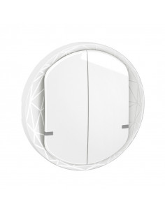 Enjoliveur interrupteur double Céliane with Netatmo Blanc LEGRAND CB1415