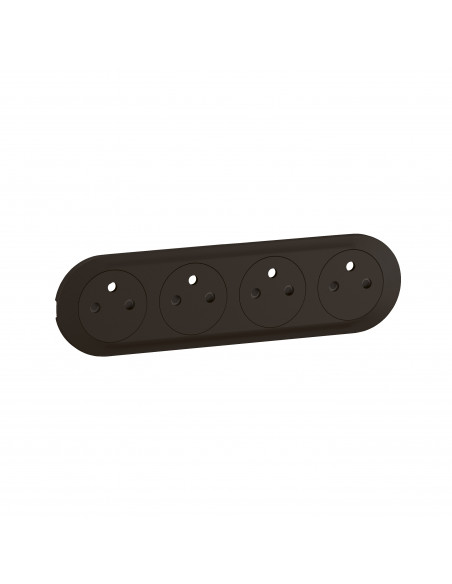 Enjoliveur prise précâblée 4x2P+T compacte Surface Céliane Noir LEGRAND CN0114