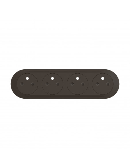 Enjoliveur prise précâblée 4x2P+T compacte Surface Céliane Noir LEGRAND CN0114