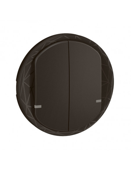 Enjoliveur interrupteur double Céliane with Netatmo Noir LEGRAND CN1415