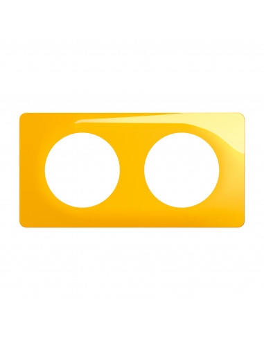 Plaque Céliane 2 postes Jaune Safran emballage GD LEGRAND CP0422