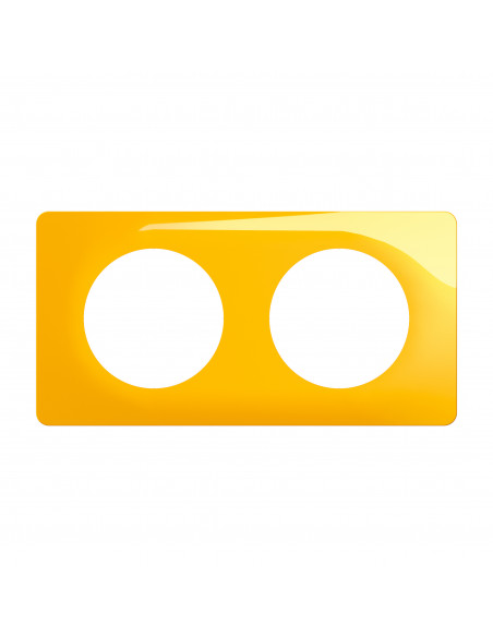 Plaque Céliane 2 postes Jaune Safran emballage GD LEGRAND CP0422