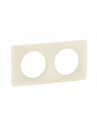Plaque Céliane 2 postes Blanc Amande emballage GD LEGRAND CP1122