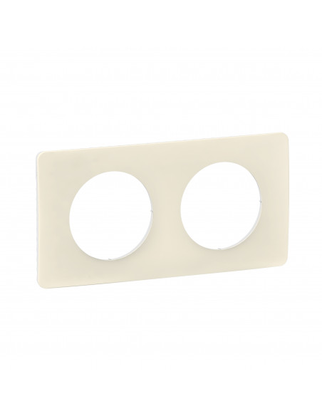 Plaque Céliane 2 postes Blanc Amande emballage GD LEGRAND CP1122