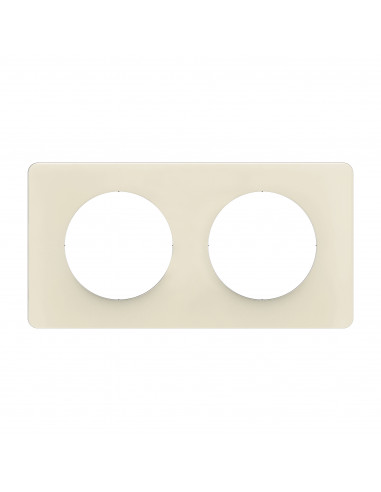 Plaque Céliane 2 postes Blanc Amande emballage GD LEGRAND CP1122