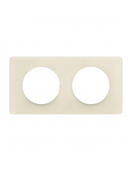 Plaque Céliane 2 postes Blanc Amande emballage GD LEGRAND CP1122