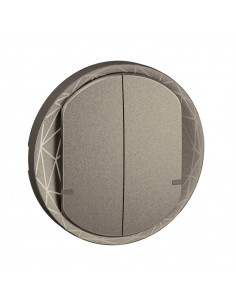 Enjoliveur interrupteur double Céliane with Netatmo Titanium LEGRAND CT1415