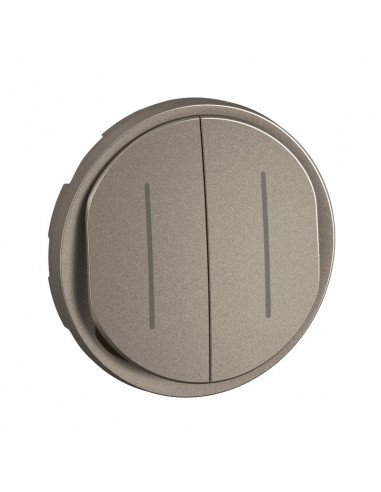 Enjoliveur interrupteur va-et-vient double témoin Céliane Titanium LEGRAND CT2007