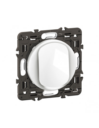 Poussoir lumineux Céliane enjoliveur Blanc, support et voyant LEGRAND CX1031