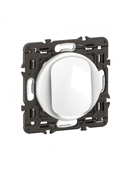 Poussoir lumineux Céliane enjoliveur Blanc, support et voyant LEGRAND CX1031