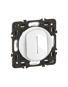 Interrupteur témoin Céliane 10AX enjoliveur Blanc, support et voyant LEGRAND CX7001