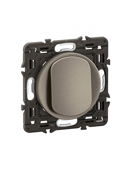 Interrupteur ou va-et-vient Céliane 10AX enjoliveur Titanium et support LEGRAND CY0001