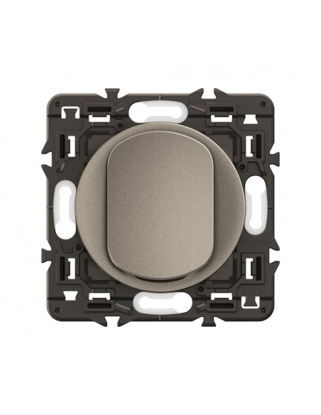 Interrupteur ou va-et-vient Céliane 10AX enjoliveur Titanium et support LEGRAND CY0001