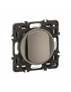 Poussoir Céliane enjoliveur Titanium et support LEGRAND CY0031