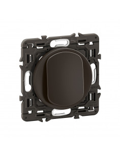 Poussoir lumineux 6A (voyant fourni) Céliane Noir avec support à équiper d'une plaque LEGRAND CZ1031