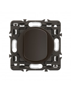 Poussoir lumineux 6A (voyant fourni) Céliane Noir avec support à équiper d'une plaque LEGRAND CZ1031 2