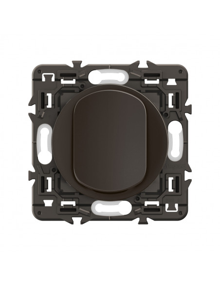 Poussoir lumineux Céliane enjoliveur Noir, support et voyant LEGRAND CZ1031