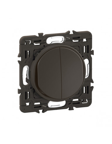 Double interrupteur ou va-et-vient Céliane 10AX enjoliveur Noir et support LEGRAND CZ2001