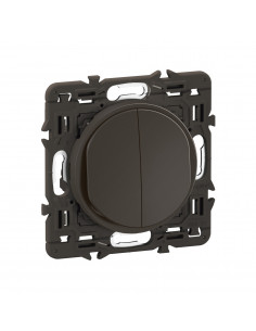 Double poussoir inverseur Céliane 6A enjoliveur Noir et support LEGRAND CZ2031