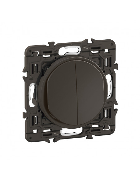Double interrupteur lumineux Céliane 10AX enjoliveur Noir, support et voyant LEGRAND CZ3001