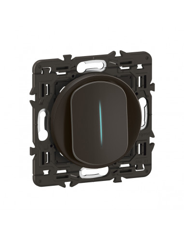 Interrupteur témoin Céliane 10AX enjoliveur Noir, support et voyant LEGRAND CZ7001