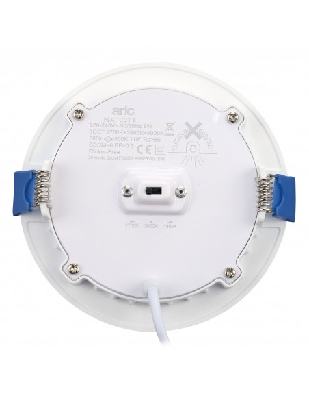 FLAT LED 8W 3CCT BLANC  ARIC 51576