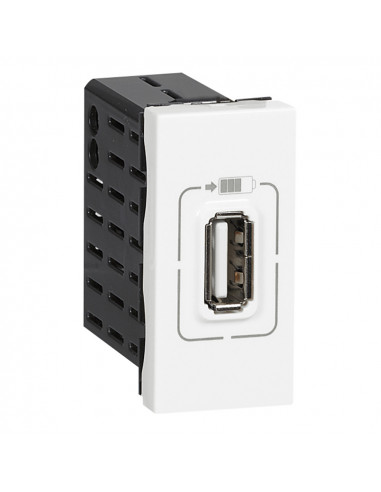 Prise USB Type-A 1,5A 5V 7,5 Watts Mosaic 1 module 230V blanc LEGRAND 077591