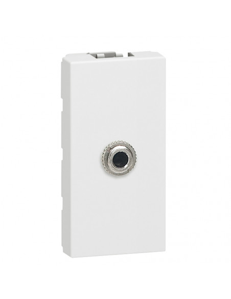 Prise Jack femelle 3,5mm à souder Mosaic 1 module blanc LEGRAND 078773
