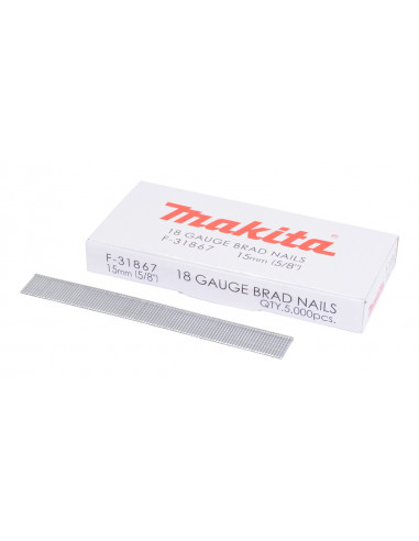 5000 Clous tête homme mini brads 18 Ga galvanisés pour cloueurs pneumatiques (DBN500, SKN12, NT45A, IM50)MAKITA F-31867