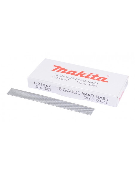 5000 Clous tête homme mini brads 18 Ga galvanisés pour cloueurs pneumatiques (DBN500, SKN12, NT45A, IM50)MAKITA F-31867