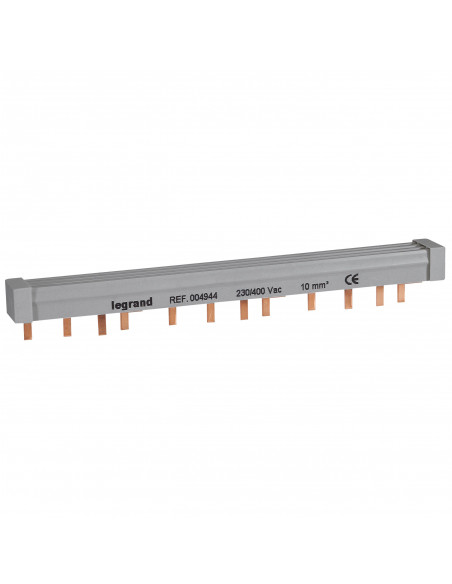 Peigne d'alimentation tétrapolaire HX³ traditionnel pour bornes à vis longueur 12 modules maximum 3 appareils LEGRAND 404944