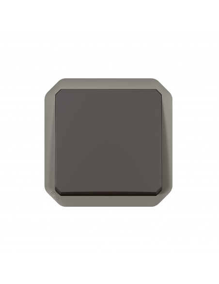 Poussoir NO-NF étanche Plexo 10A IP55 IK08 avec enjoliveur finition anthracite LEGRAND 069841L